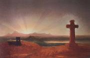 Thomas Cole Unfinished Landscape (The Cross at Sunset) (mk13) oil on canvas